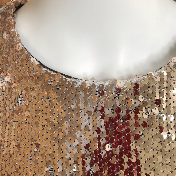 Line & Dot Sequin Metallic MIni Dress - Picture 8 of 9